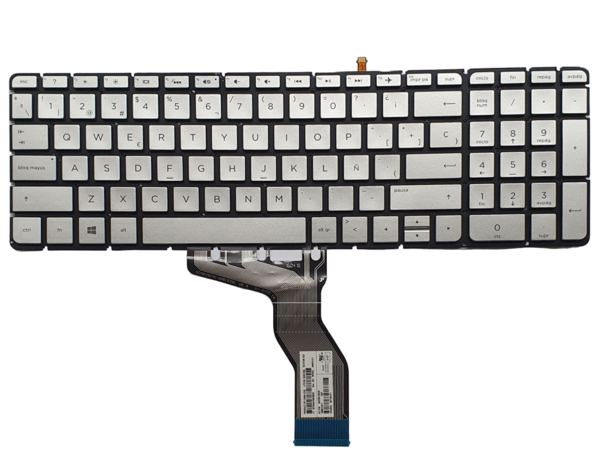 TECLADO HP 15-AK ORIGINAL 15-AB 15-CW 15-AU 15-BC 15-AU 15-AQ 15-DY 15-GW 15-CS 15-CD - CON RETROILUMINACION - ESPAÑOL - PLOMO
