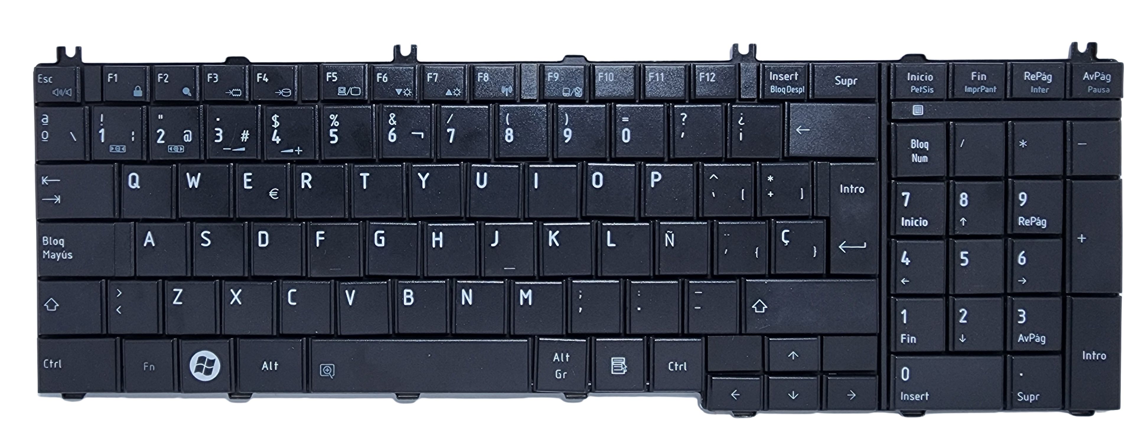 TECLADO PARA LAPTOP TOSHIBA C650 C655 C660 C665 C675 L650 L655 L670 L675 L750 L755 L760 L770 L775 - NUEVO