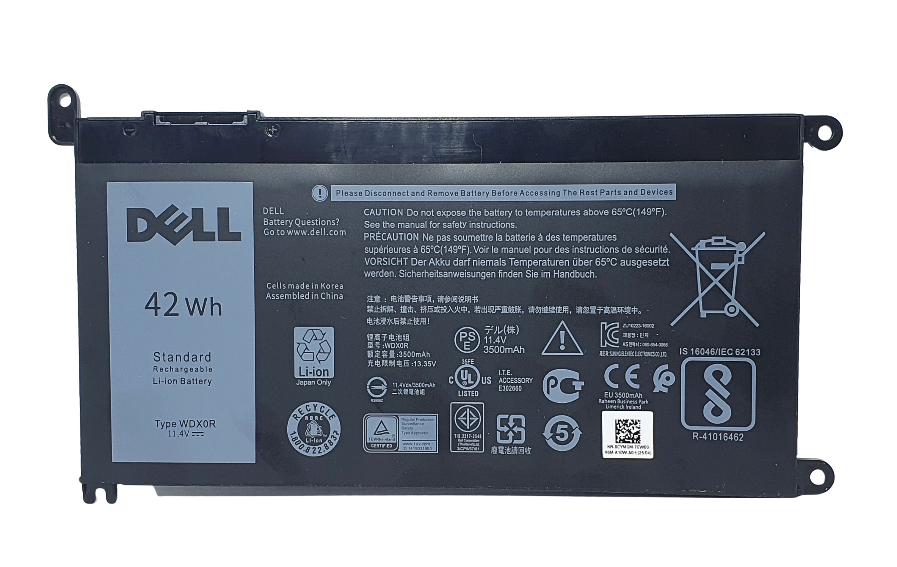 BATERIA DELL INSPIRON 15 WDX0R 11.4V 3500mah 42Wh 